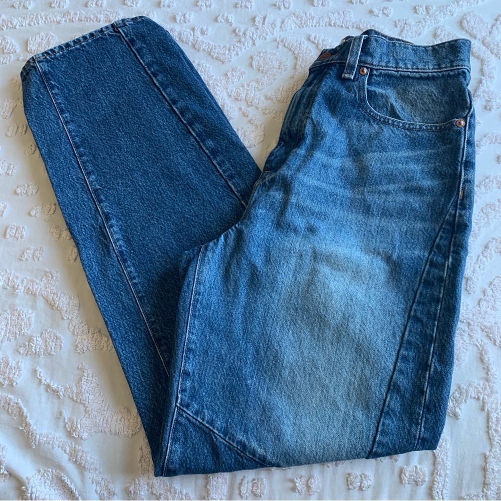 Women’s 26 MADEWELL Baggy Tapered Jeans in Fanwell Wash: Two-Tone Edition